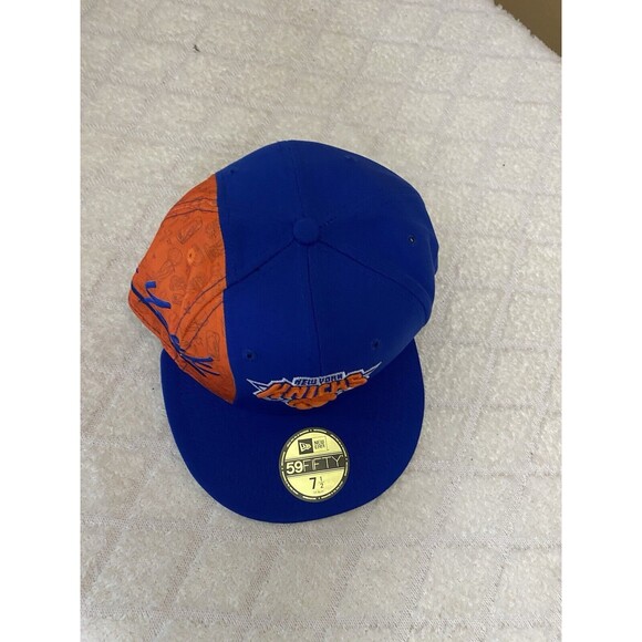 New Era 59Fifty New York Knicks Embroidered Orange/Blue Fitted Hat Size 7 1/2 - Picture 8 of 16
